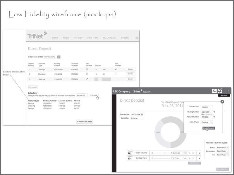 Low Fedelity wireframe